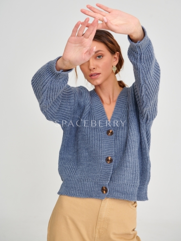 Женский вязаный кардиган оверсайз, кофта