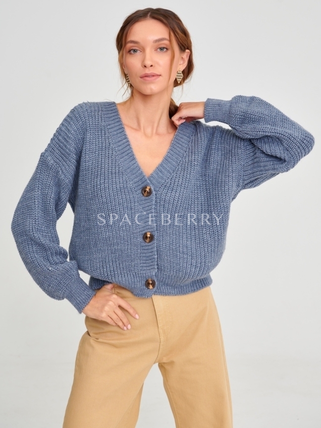 Женский вязаный кардиган оверсайз, кофта