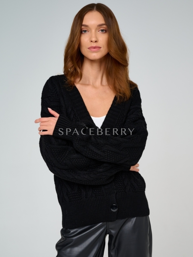 Женский вязаный кардиган оверсайз, кофта
