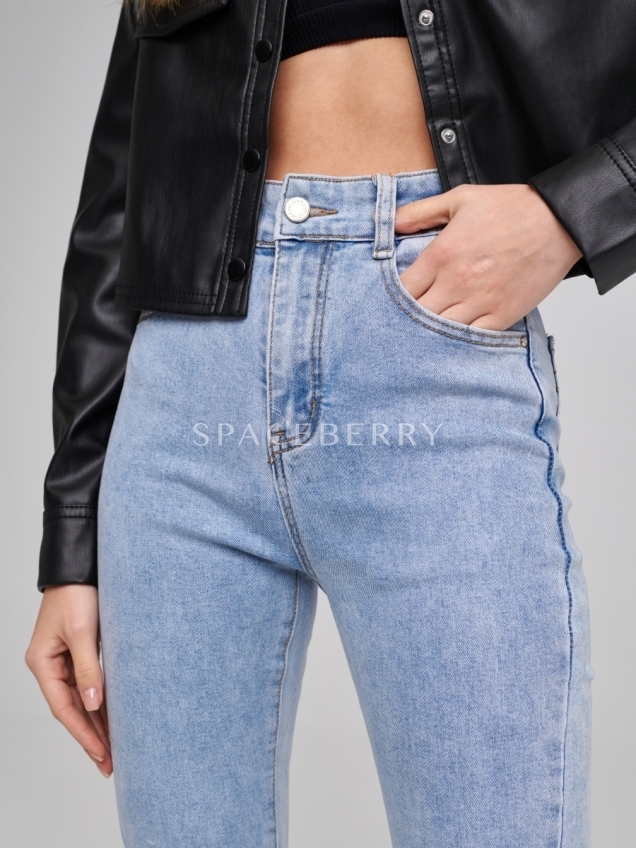 Женские классические широкие джинсы клеш