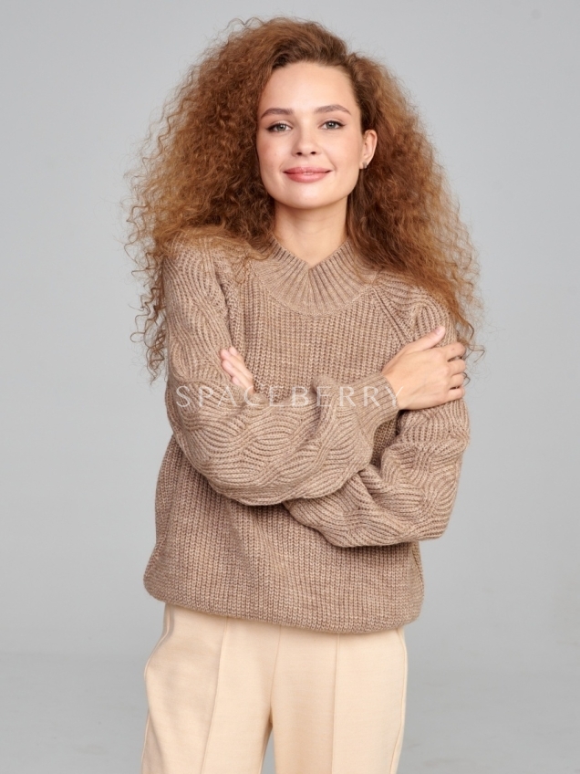 Женский вязаный свитер оверсайз, джемпер