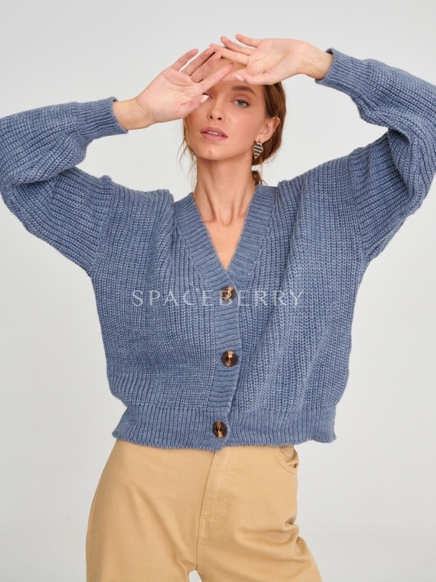 Женский вязаный кардиган оверсайз, кофта