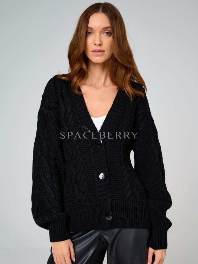 Женский вязаный кардиган оверсайз, кофта