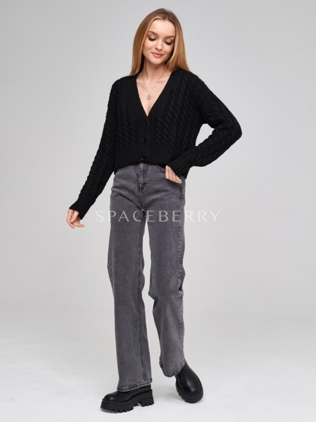 Женские классические широкие джинсы клеш