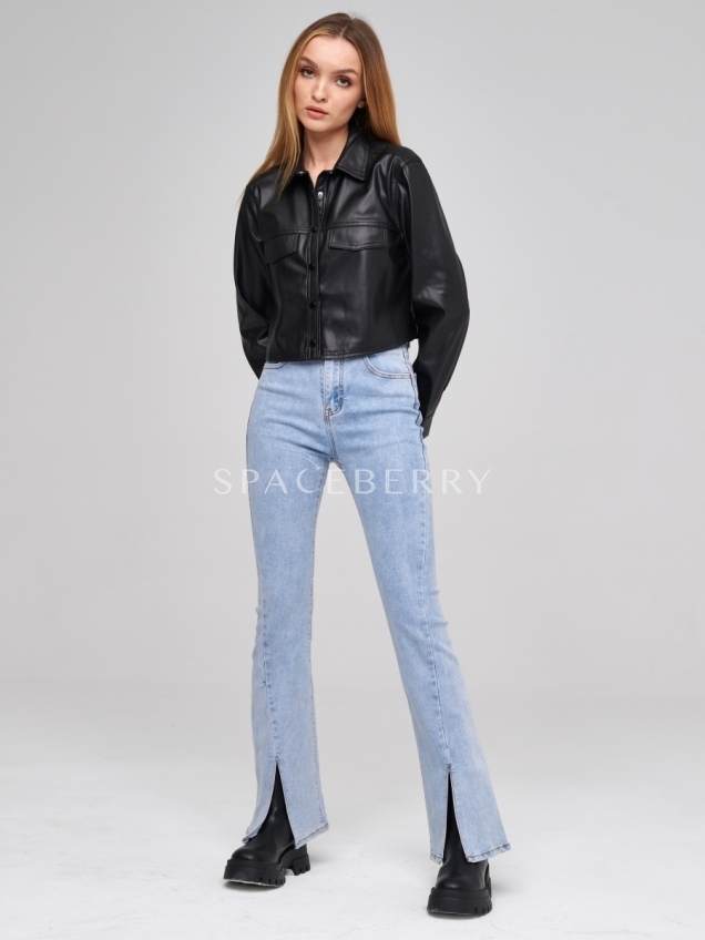 Женские классические широкие джинсы клеш