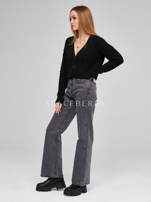 Женские классические широкие джинсы клеш