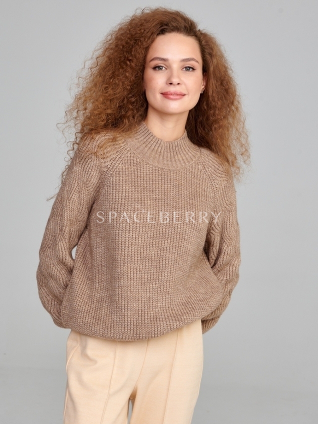 Женский вязаный свитер оверсайз, джемпер