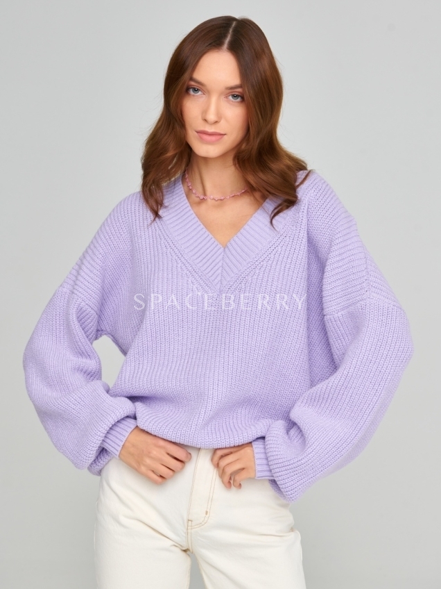 Женский вязаный свитер оверсайз, джемпер