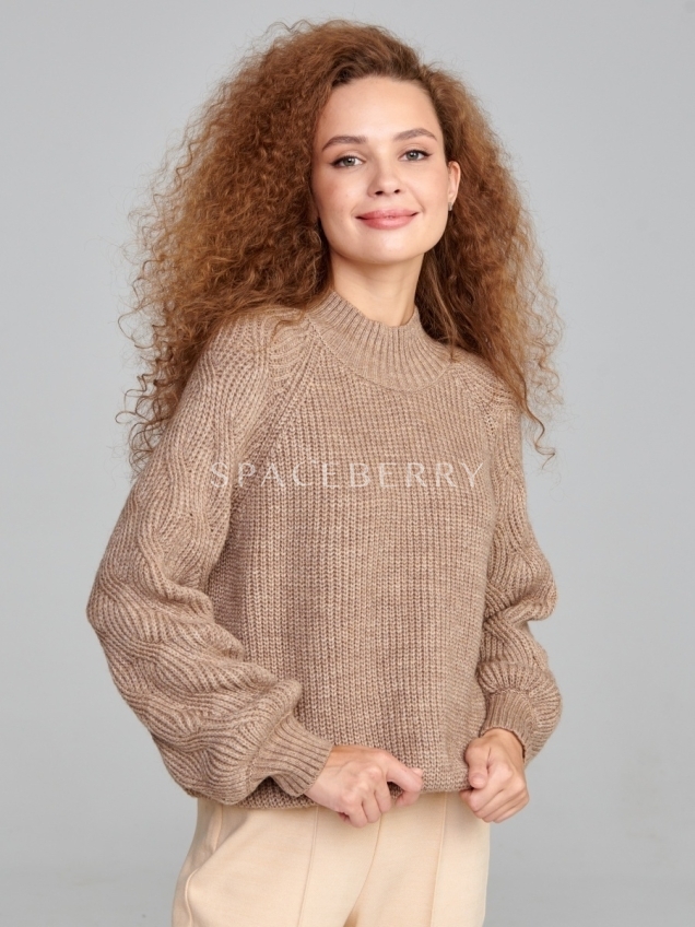 Женский вязаный свитер оверсайз, джемпер