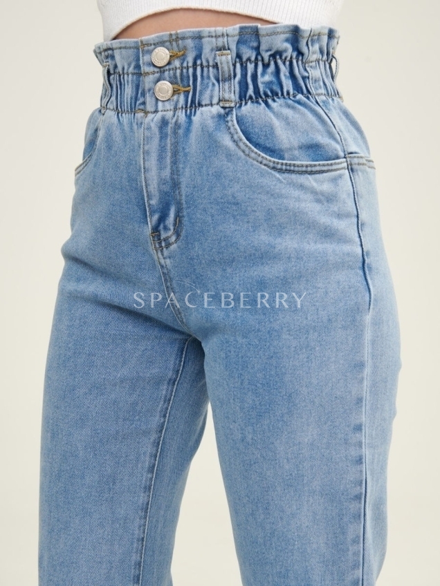 Женские широкие прямые джинсы-трубы