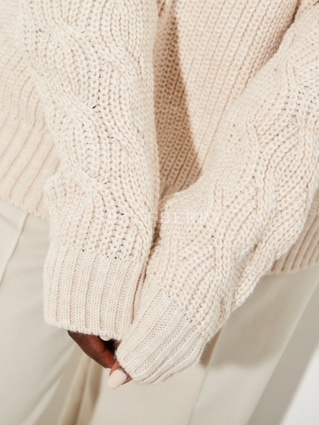 Женский вязаный свитер оверсайз, джемпер с высоким горлом