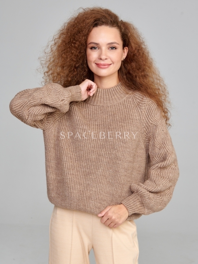 Женский вязаный свитер оверсайз, джемпер