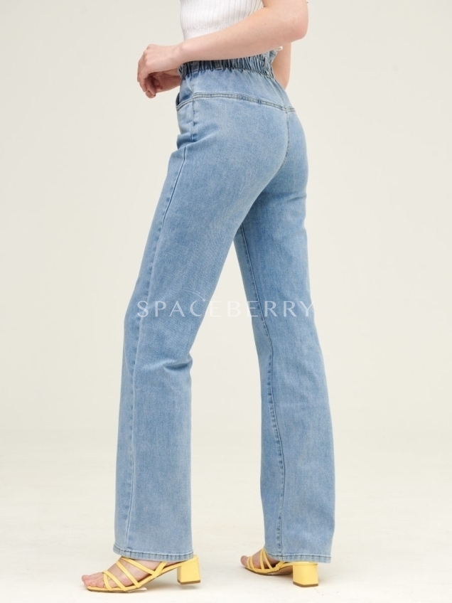 Женские широкие прямые джинсы-трубы