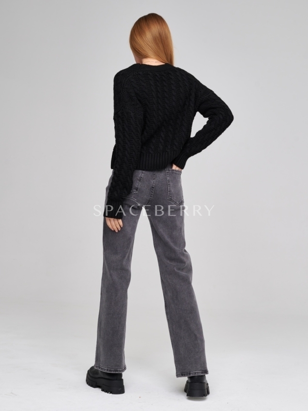 Женские классические широкие джинсы клеш