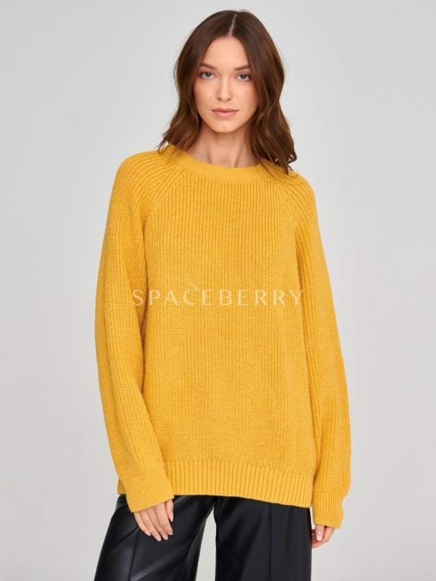 Женский вязаный свитер оверсайз, джемпер