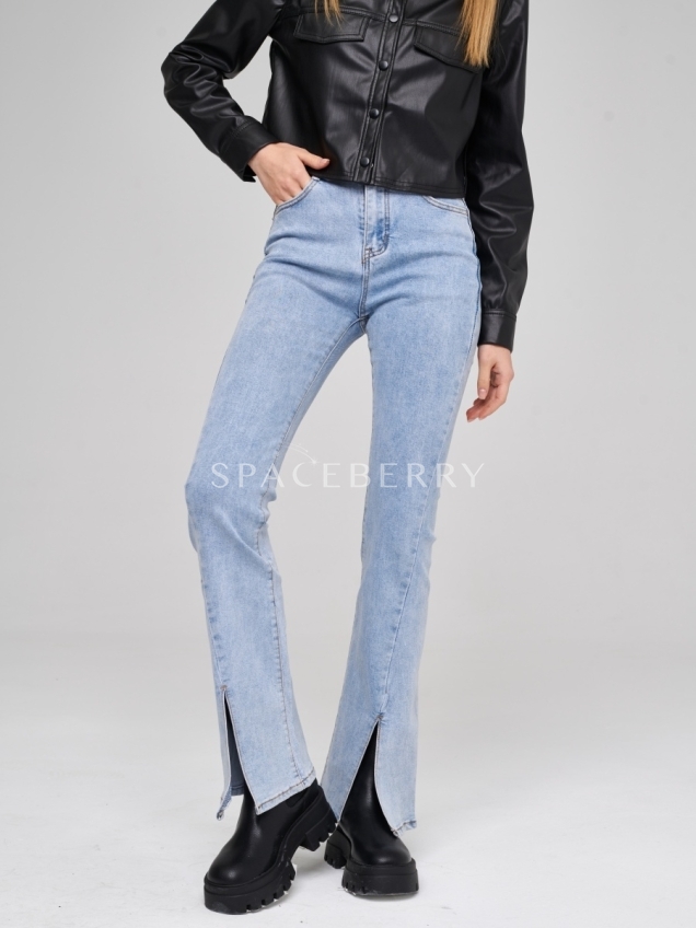 Женские классические широкие джинсы клеш