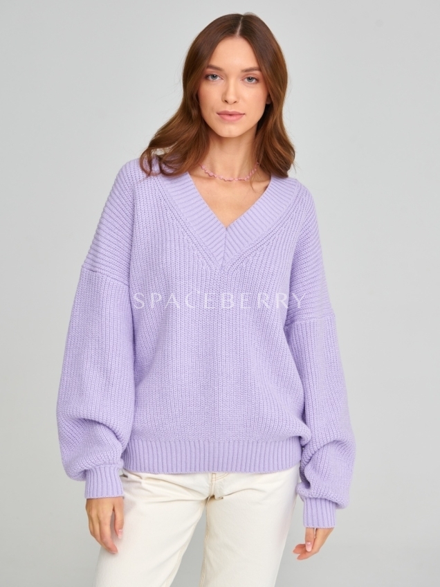 Женский вязаный свитер оверсайз, джемпер